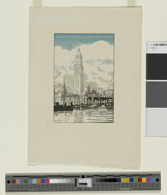 Alternate image #1 of Customs-House Tower from the Waterside (greeting card made for the Merrymount Press, Boston)