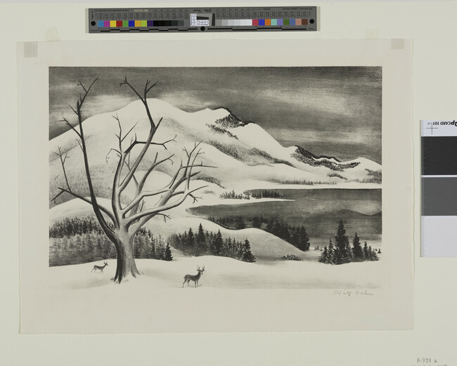 Alternate image #1 of Deer and Snow Mountain ; Winter Solitude