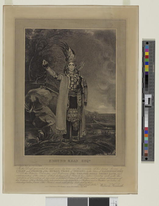 Alternate image #1 of The Actor Edward Kean in the Dress Presented to and Worn by him on the Occasion of his being Chosen a Chief and Prince of the Huron Tribe of Indian by the Name of Alanienouidet