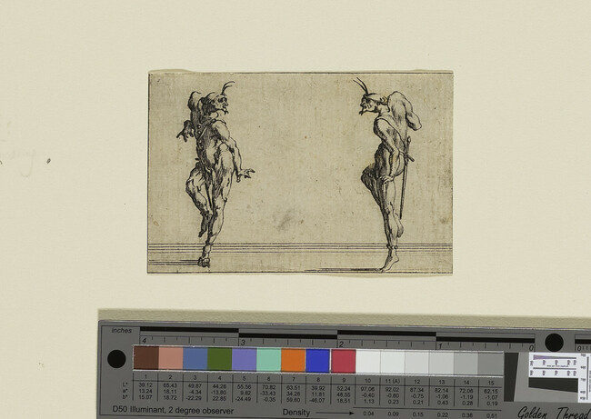 Alternate image #1 of Les Deux Pantalons se regardant (Two Pantaloons Face to Face), from the series Capricci di varie figure (Les Caprices ; The Caprices series)