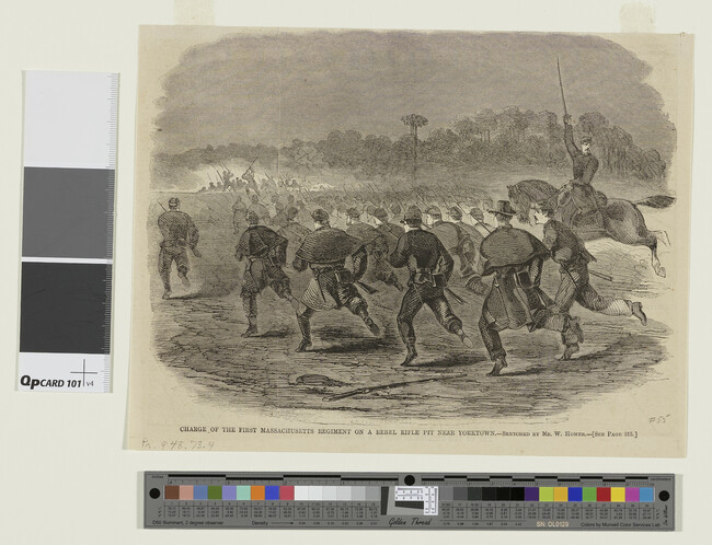 Alternate image #1 of Charge of the First Massachusetts Regiment on a Rebel Rifle Pit Near Yorktown.