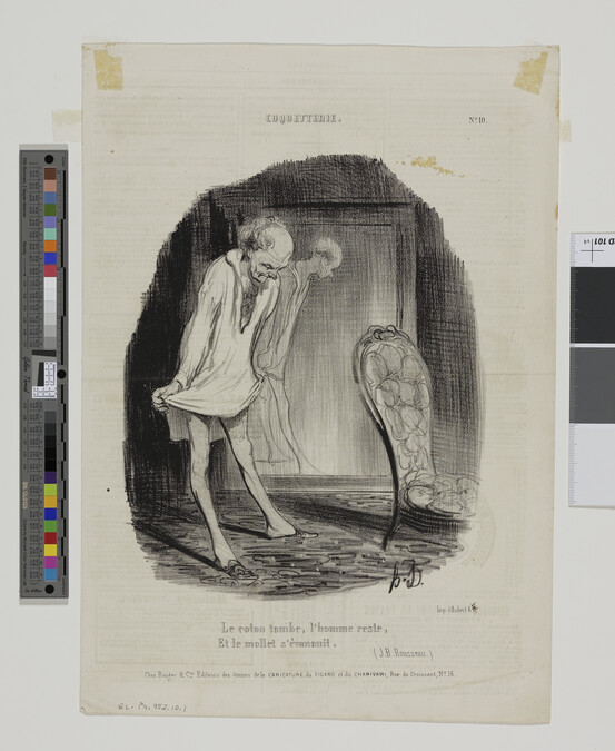 Alternate image #1 of Le coton tombe, l'homme reste, et le mollet s'évanouit (The Cotton Falls, the Man Remains, and the Calf Fades), plate 10 from the series Coquetterie (Coquettishness)
