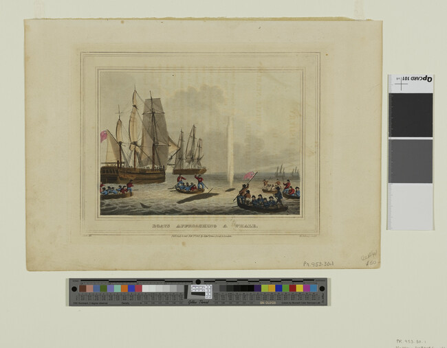 Alternate image #1 of Boats Approaching a Whale, plate II of Whale Fishery from Foreign Field Sports, Fisheries, Sporting Anecdotes, etc.