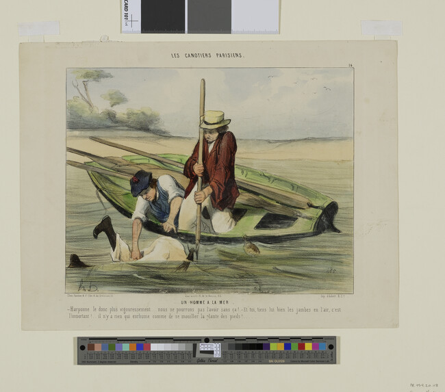 Alternate image #1 of Un homme à la mer (Man Overboard), plate 14 from the series Les Canotiers Parisiens (Parisian Boaters)