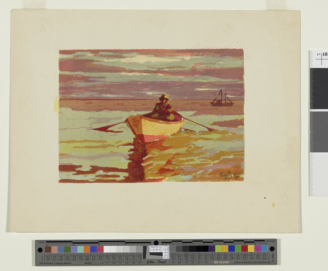 Alternate image #1 of Untitled - water (sea) at sunset, man rowing boat