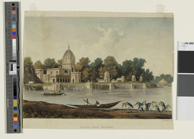 Alternate image #1 of Surseya Ghaut, Khanpore from the book, A Picturesque Tour along the Rivers Ganges and Jumna by Lieutenant-Colonel Charles Ramus Forrest (1750-1827)