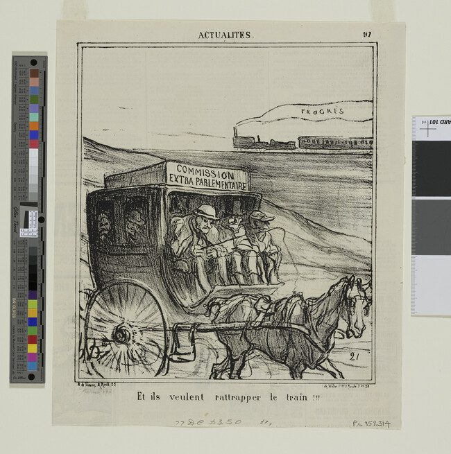 Alternate image #1 of Et ils veulent rattraper le train!!! (And they want to catch the train!!!), plate 97 from the series Actualités (News of the Day) in Le Charivari