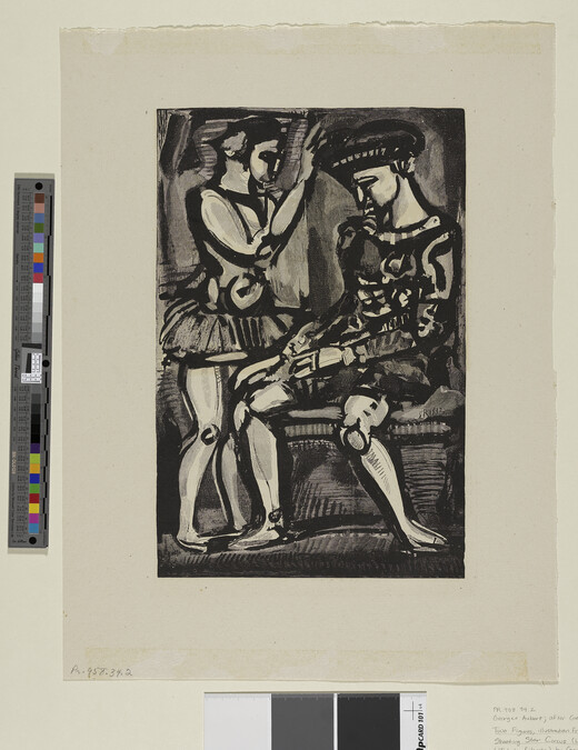 Alternate image #1 of Two Figures, illustration from Le Cirque de l'Etoile filante (The Shooting Star Circus) by Georges Rouault