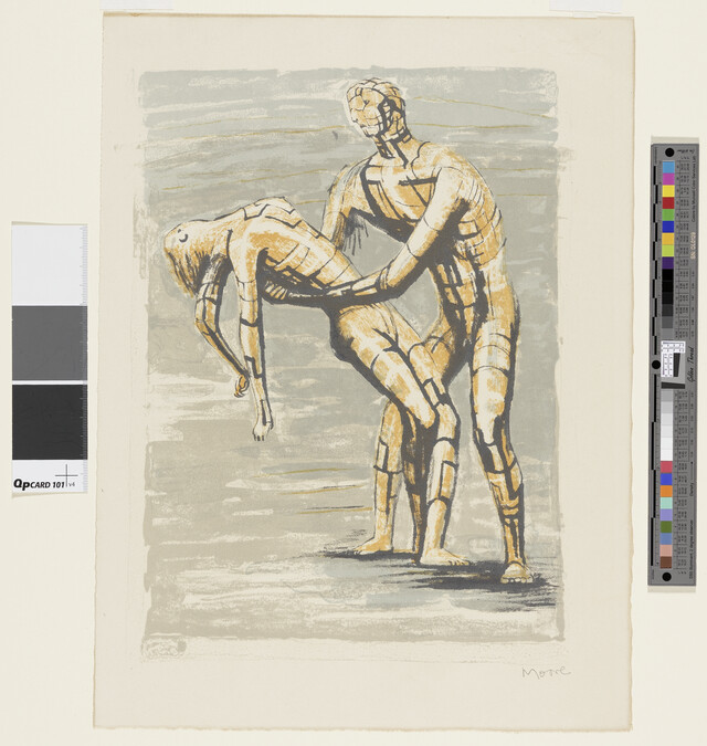 Alternate image #1 of Arbar and the Fainting Mira, from the book Prométhée (Prometheus) by Goethe, translated by André Gide, illustrated by Henry Moore