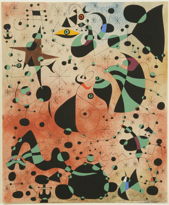Constellations, Femmes encerclees par le vol d'un oiseau (Woman Encircled by the Flight of a Bird), Plate XVI