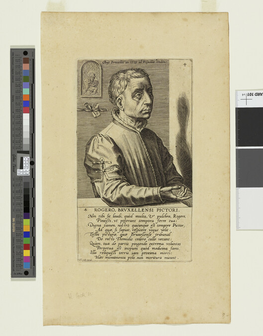 Alternate image #1 of Rogero, Bruxellensi Pictori (Portrait of Rogier van der Weyden), Plate 4 from Pictorum Aliquot Celebrium Germaniae Inferioris Effigies (Effigies of some celebrated painters, chiefly of Lower Germany)