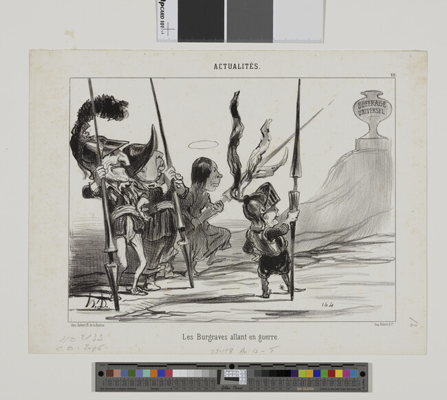Alternate image #1 of Les Burgraves allant en guerre (The Burgraves Going to War), plate 111 from the series Actualités (News of the Day)