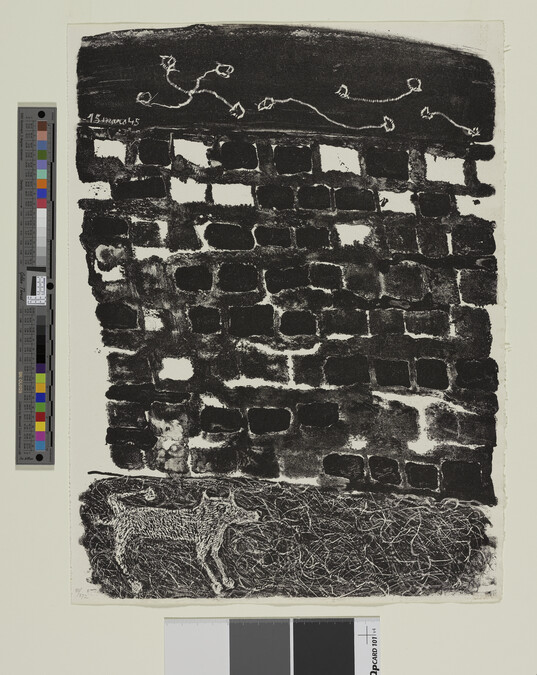 Alternate image #1 of Chien pissant au mur (Dog Pissing on the Wall), plate 10 from Guillevic's Les Murs (The Walls)