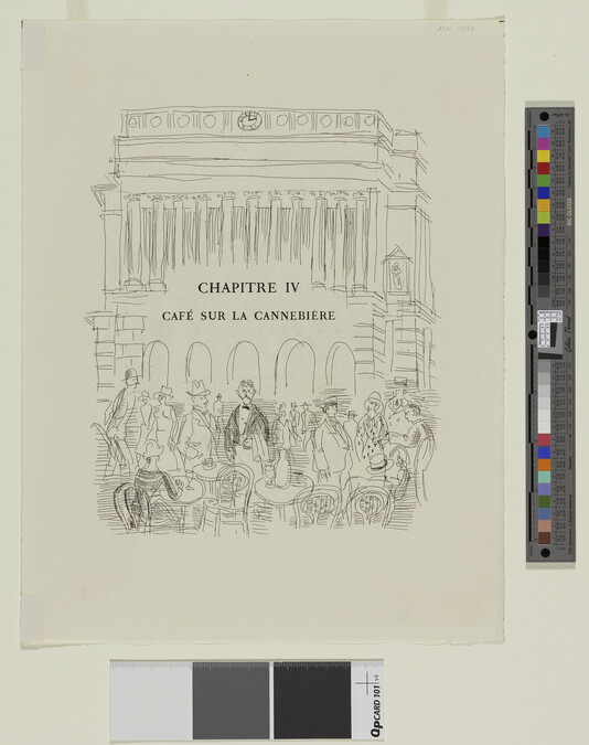 Alternate image #1 of Café sur la Cannebière (Coffee at la Cannebière), from Chapter IV of Eugène Montfort's La belle enfant ou l'amour à quarante ans (The Beautiful Child or Love at Forty) [PR.964.144.2 on reverse]