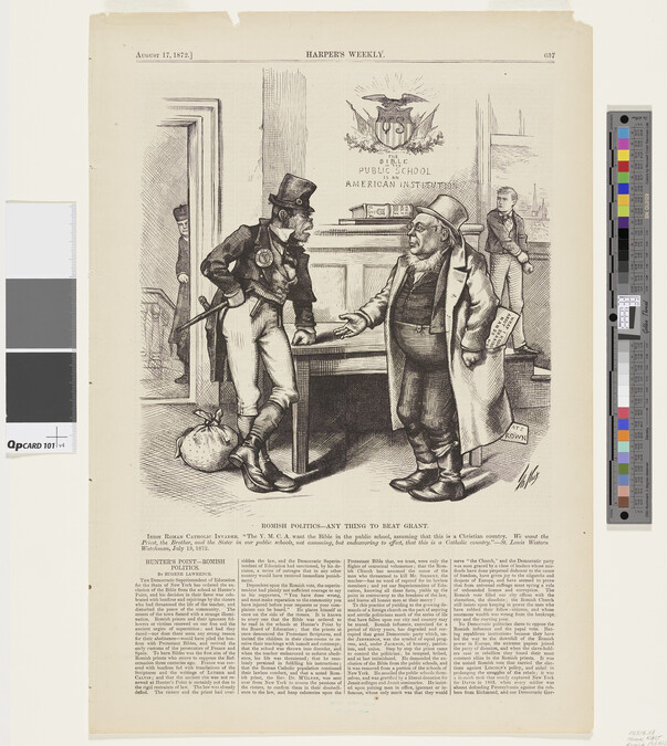 Alternate image #1 of Romish Politics - Anything to Beat Grant - Harper's Weekly, Aug. 17, 1872