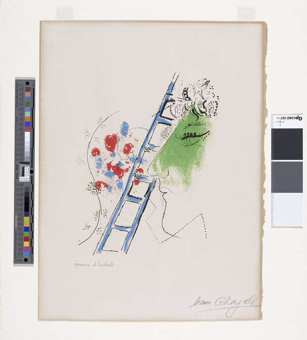 Alternate image #1 of L'Échelle Bleue (The Blue Ladder), for Jacques Lassaigne's Chagall