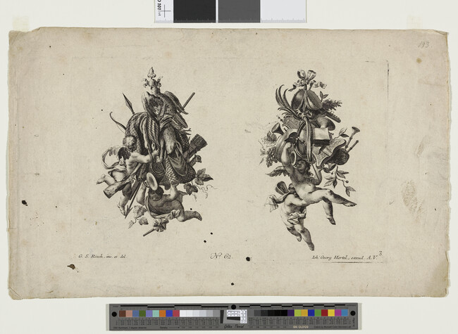 Alternate image #1 of Heraldic arrangements:a. hunting forms; b. muscial forms