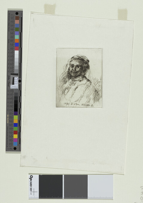 Alternate image #1 of Copy of Rembrandt's Etching, Rembrandt's Mother: Head and Bust Three-Quarter's Right (H.1)