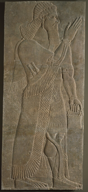 Alternate image #1 of Wingless Apkallu with Pail:  Assyrian Relief from the Northwest Palace of Ashurnasirpal II at Nimrud, Room H