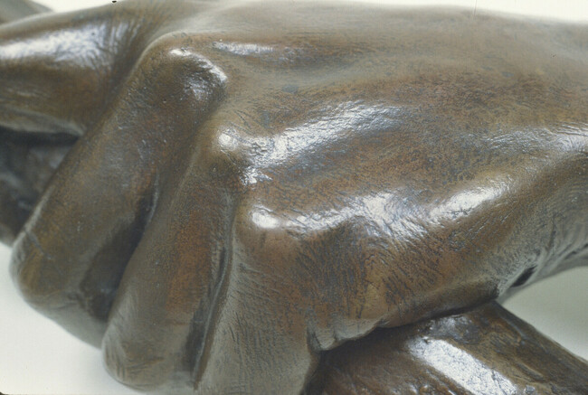 Alternate image #4 of A Life Cast of the Artist's Hand Holding a Staff