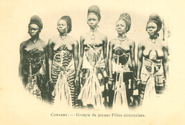 Conakry - Group of Young Native Girls after the Excision Ceremony (