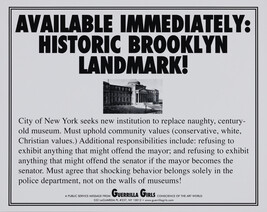 Available Immediately: Historic Brooklyn Landmark!, from the portfolio Guerrilla Girls' Most Wanted:...