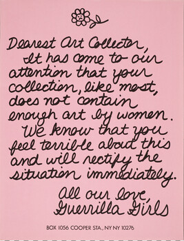 Dearest Art Collector, from the portfolio Guerrilla Girls' Most Wanted: 1985-2006