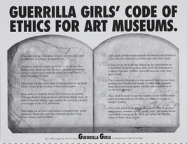 Guerrilla Girls' Code of Ethics for Art Museums, from the portfolio Guerrilla Girls' Most Wanted:...
