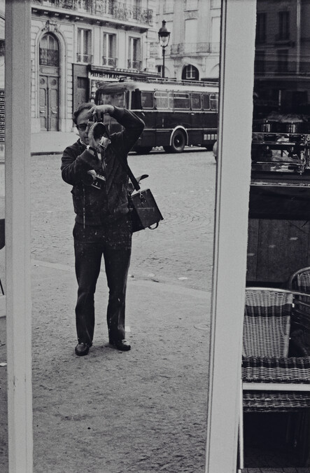 Self-portrait taken across the street from the Sorbonne, May 10, 1968