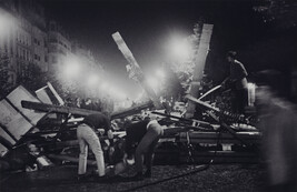 Building barricades at night, Latin Quarter, May 10-11, 1968