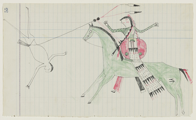 Untitled (A Tsistsistas (Cheyenne) Warrior Counts Coup on an Enemy), page number 55, from the 