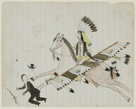Untitled (A Tsistsistas (Cheyenne) Bowstring Society Warrior Counts Coup on a Non-Native Enemy), from...