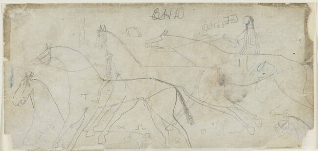 Untitled (Sketch of Warriors and Horses), from the 