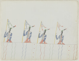 Untitled (Kiowa Warriors in Procession), from an Ohettoint sketchbook