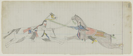 Untitled (Two Different Tsistsistas (Cheyenne) Warrior Societies in a Sham Battle prior to a Medicine...