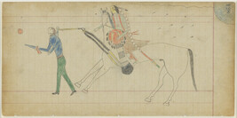 Untitled (An Inunaina (Arapaho) Warrior Counts Coup on a Non-Native Enemy), page number 128, from the...