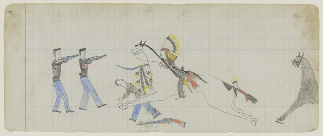 Untitled (Tsistsistas (Cheyenne) Warrior on Horseback Fighting U.S. Soldiers), page number 5, from the 