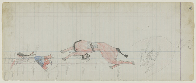 Untitled (A Wounded Tsistsistas (Cheyenne) Warrior and a Falling Horse),  page number 78, from the 