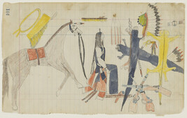 Untitled (Membership Payment by a Tsistsistas (Cheyenne) Bowstring Society Warrior with his...