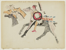 Untitled (Short Bull Raiding Five Horses), page number 32, from a Short Bull notebook