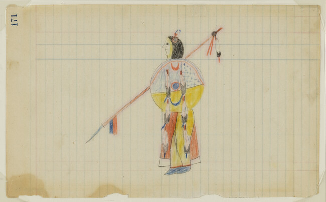 Untitled (A Tsistsistas (Cheyenne) Warrior Carrying His Shield and Lance), page number 171, from the 