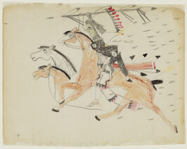 Untitled (Short Bull Raiding Two Horses), page number 4, from a Short Bull notebook