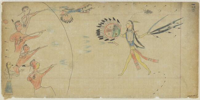 Untitled (A Warrior Battles Enemies while a Fellow Warrior has Fallen), page number 170, from the 