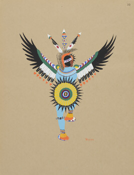 Eagle Dance; number 10, from the portfolio: Kiowa Indian Art, Watercolor Paintings in Color by the...
