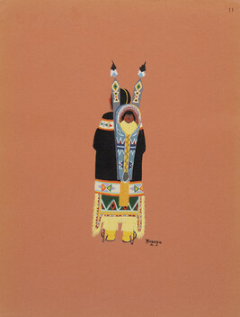 Mother and Papoose; number 11, from the portfolio: Kiowa Indian Art, Watercolor Paintings in Color by...