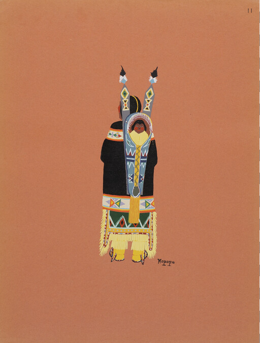 Mother and Papoose; number 11, from the portfolio: Kiowa Indian Art, Watercolor Paintings in Color by the Indians of Oklahoma