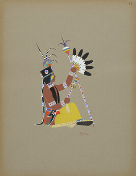 Osage Piote [sic] Man; number 13, from the portfolio: Kiowa Indian Art, Watercolor Paintings in Color by...