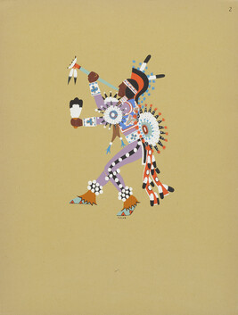 Humming Bird Dance; number 2, from the portfolio: Kiowa Indian Art, Watercolor Paintings in Color by the...