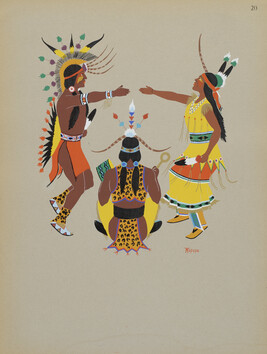 Wedding Ceremony; number 20, from the portfolio: Kiowa Indian Art, Watercolor Paintings in Color by the...