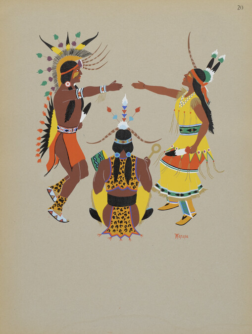 Wedding Ceremony; number 20, from the portfolio: Kiowa Indian Art, Watercolor Paintings in Color by the Indians of Oklahoma